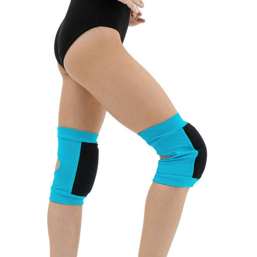 Наколенники для гимнастики и танцев Grace Dance, с уплотнителем, р. XXS, 3-5 лет, цвет бирюза/чёрный  фото 5