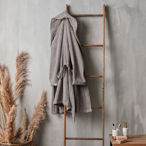 Халат махровый мужской SL HOME: Basic «Софт Мист», размер M, хлопок 100%, серый