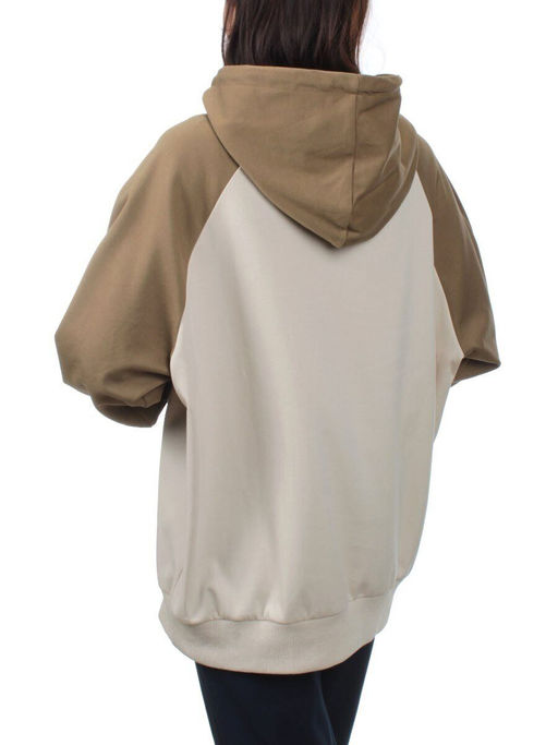 3255 BROWN/BEIGE Худи женское (95% хлопок, 5% эластан) - Fashion фото 2