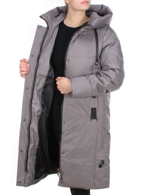 2211 DARK GREY Пальто зимнее женское LYDIA (200 гр. холлофайбер) - Фабричный китай фото 9