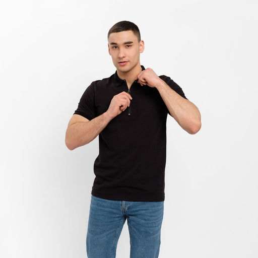 Футболка поло мужская MINAKU REGULAR FIT: чёрная, р-р 52