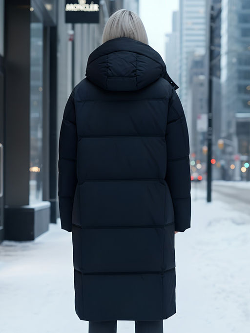 Пальто летучая мышь женское с капюшоном зимнее черного цвета 9619Ch - Mtforce фото 24