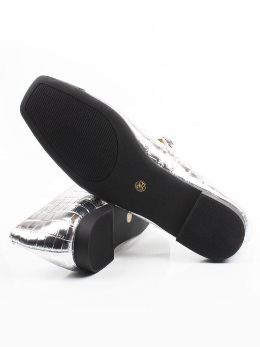 06-H4A-5C BLACK/SILVER Туфли женские (натуральная кожа)