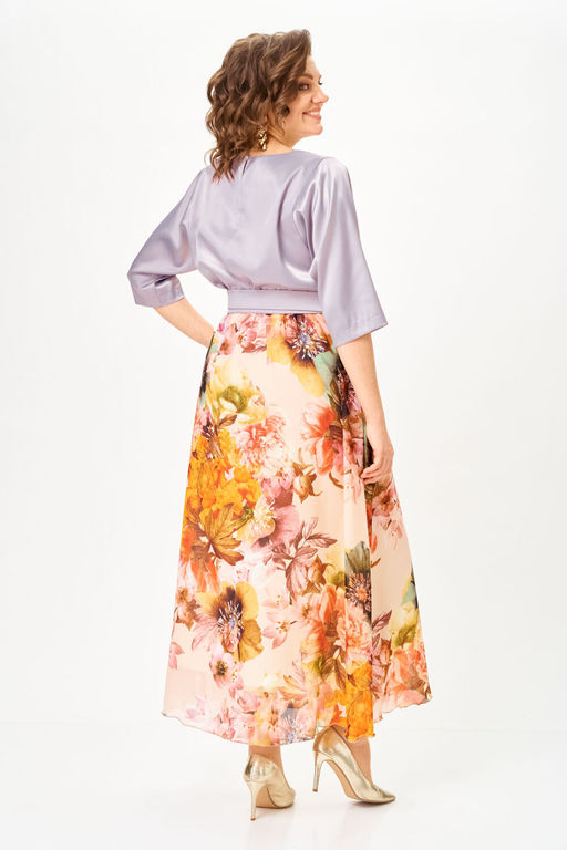 Платье Anastasia Mak 1229-Ш лиловый+ цветы  фото 8