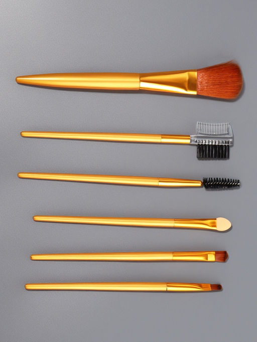 Набор кистей для макияжа, 6 предметов, цвет золотистый