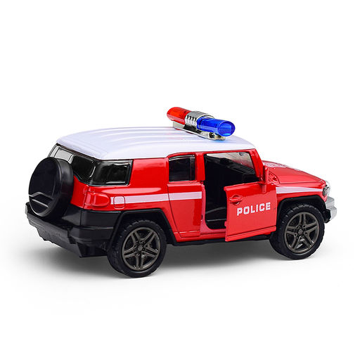 Красная инерционная машинка с мигалкой die-cast,1:32, открывающиеся двери