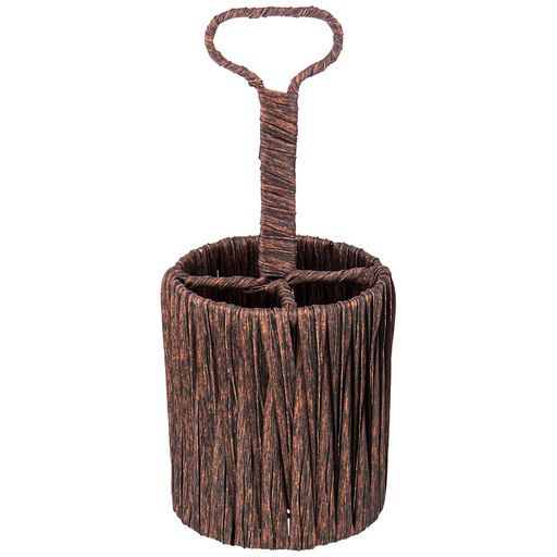 КОРЗИНКА С РУЧКОЙ КОЛЛЕКЦИЯ НАТУРЕЛЬ ТЕМНОЕ ПЛЕТЕНИЕ 11*27 СМ