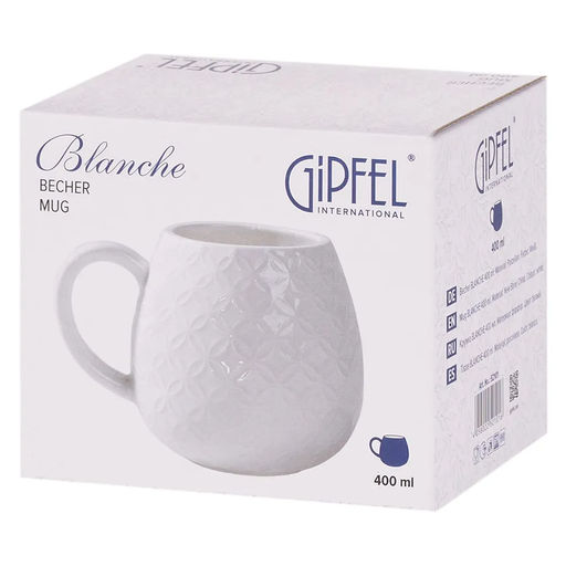 52101 GIPFEL Кружка BLANCHE 400 мл. Материал: фарфор. Цвет: белый. - Werner фото 2