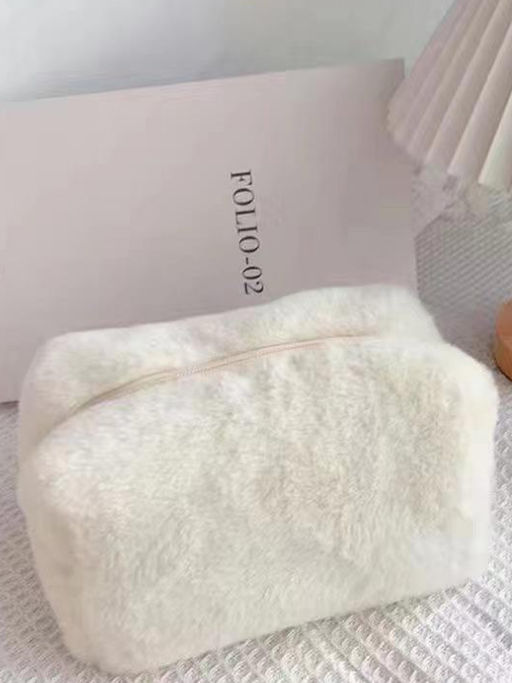 Kristaller Косметичка женская плюшевая, белый