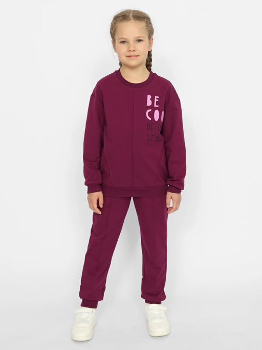 CRB wear/CWKG 90202-24 Костюм для девочки (джемпер, брюки),бордовый/Ex.Cherubino фото 3