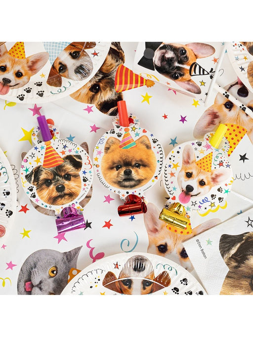 Цена за 2 шт. Карнавальные язычки гудки "Собачки" 11 см, 6 шт. в упак.