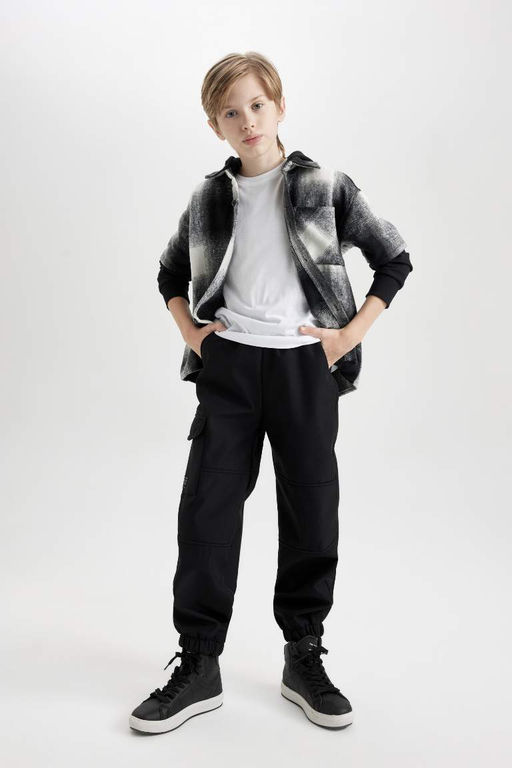 Брюки Jogger Leg для мальчиков с плюшевой флисовой подкладкой - Defacto фото 2