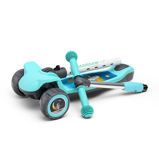 Самокат 3-х кол., бирюзовый, PU, в коробке