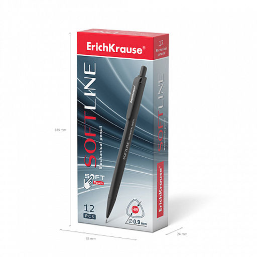 Цена за 12 шт. Карандаш механический ErichKrause SoftLine 0.9 мм, НВ (в коробке по 12 шт.)  фото 5