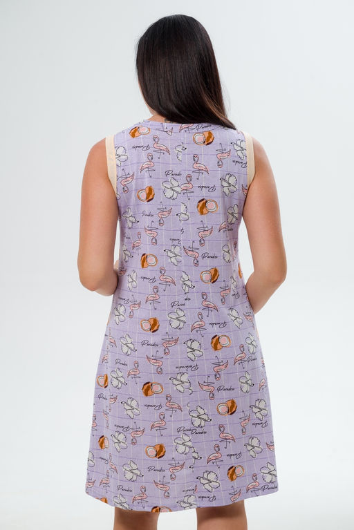 Ночная сорочка женская из кулирки Мария фламинго макси - Амадэль фото 5