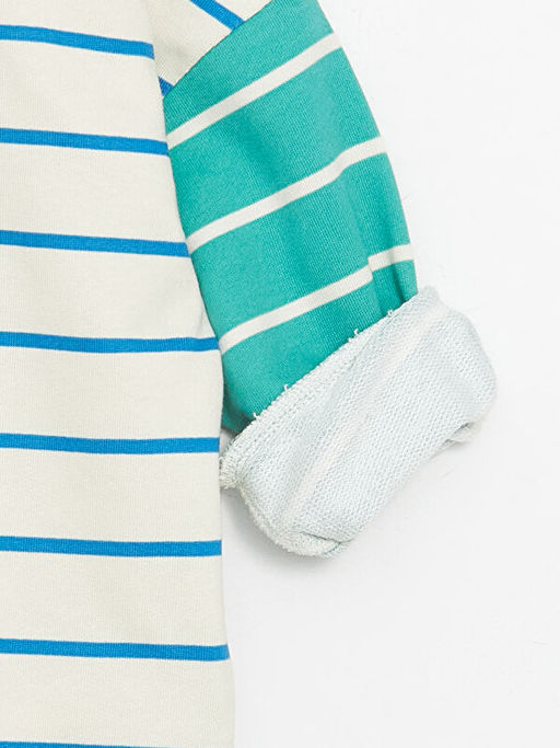 Bisiklet Yaka Uzun Kollu ?izgili Erkek Bebek Sweatshirt - Waikiki фото 3