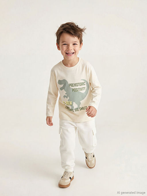 Dinozor Bask?l? Erkek ?ocuk Ti??rt