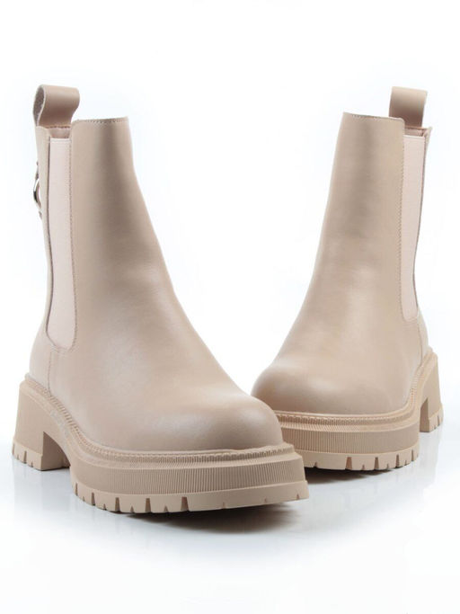 04-PAT160-2Z BEIGE Ботинки зимние женские (натуральная кожа, 100% шерсть)
