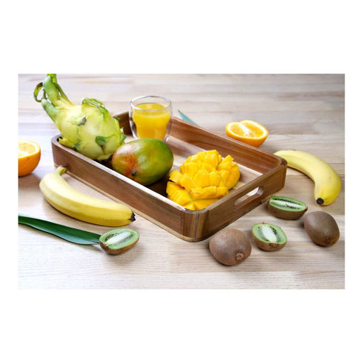 Поднос деревянный сервировочный Walmer Organic 38х26 см, цвет темное дерево  фото 5