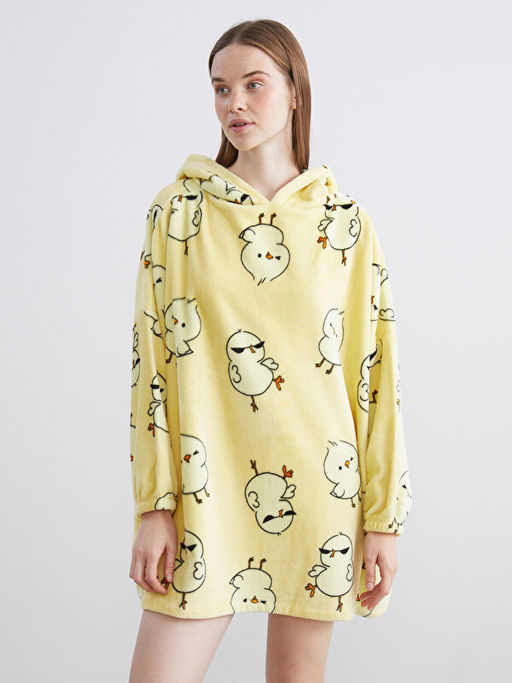 Kap??onlu Oversize Kad?n Pel?? Pijama ?st?