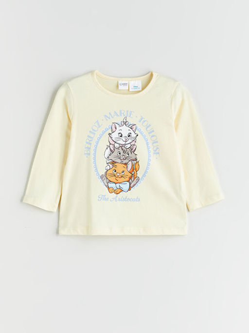 Bisiklet Yaka Aristocats Bask?l? K?z ?ocuk Pijama Tak?m?