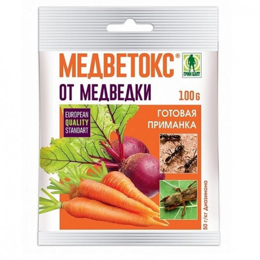Медветокс (пакет 100г) ср-во от медведки,сад.муравьев,проволочника,капуст.и луковой мухи,долгоносика