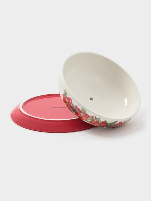 Блинница Доляна «Новогоднее настроение», 23.5×9.7 см, доломит, белая