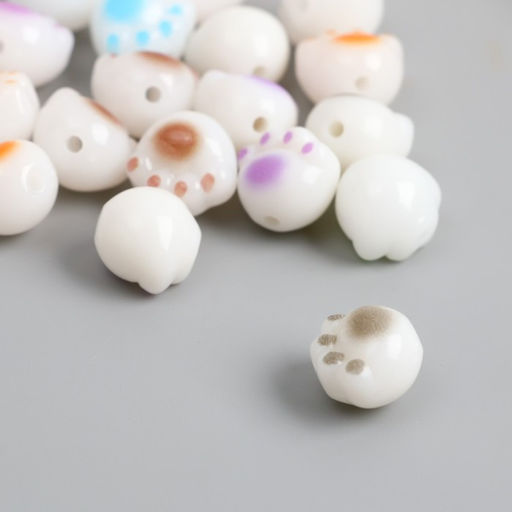 Цена за 2 шт. Бусины для творчества пластик "Лапка" набор 10 шт 1,1х1,2х0,9 см