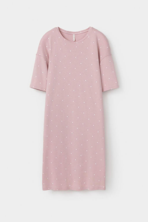 Е 10066/розовый лед,мини сердечки сорочка ночная жен