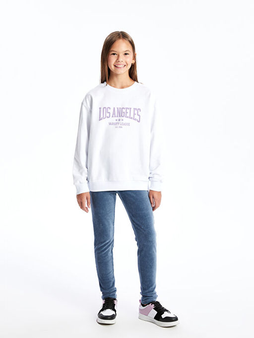 Beli Lastikli Kadife K?z ?ocuk Tayt