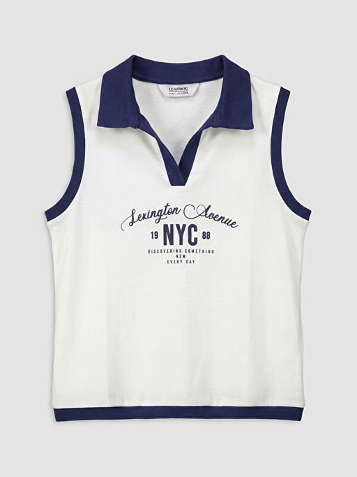 Polo Yaka NYC Bask?l? K?z ?ocuk Atlet