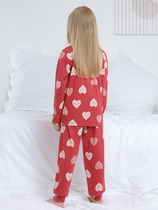 К 1561/спелая вишня,доброе сердце пижама дет