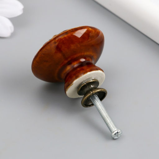 Ручка для шкатулки керамика, металл Цветок кофе 3,9х3,9х3,1 см - Simaland фото 2