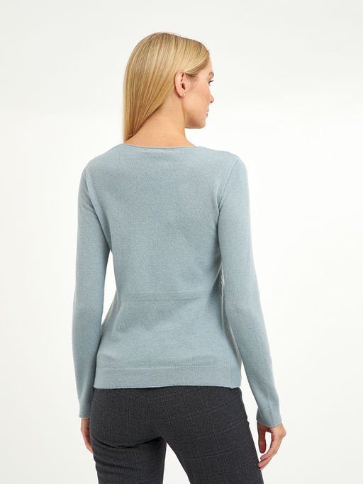 пуловер женский голубой с объемным узором - Glenfield фото 7