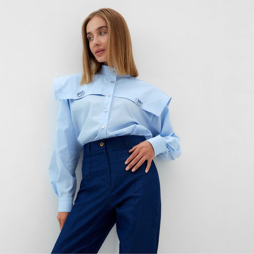 Джинсы женские слим MINAKU: Jeans Collection, размер 48, синие