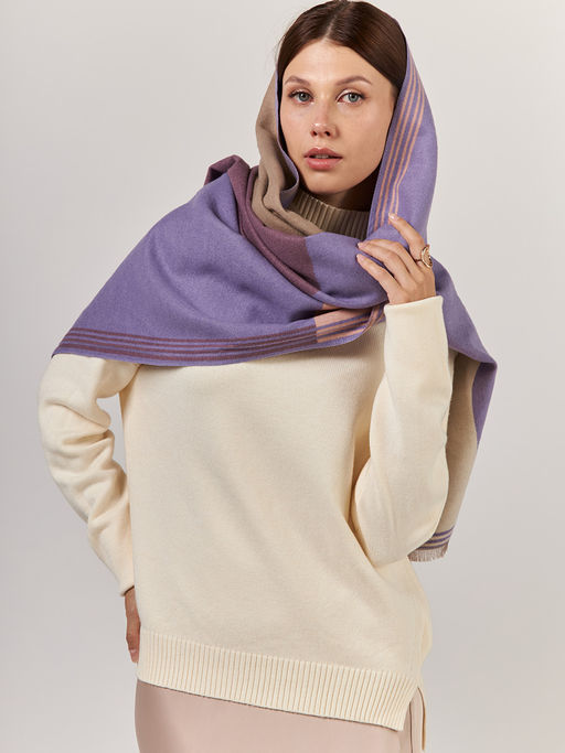 В СОСТАВЕ ШЕРСТЬ И КАШЕМИР Большой, мягкий, теплый однотонный двусторонний палантин. - Tantino фото 9