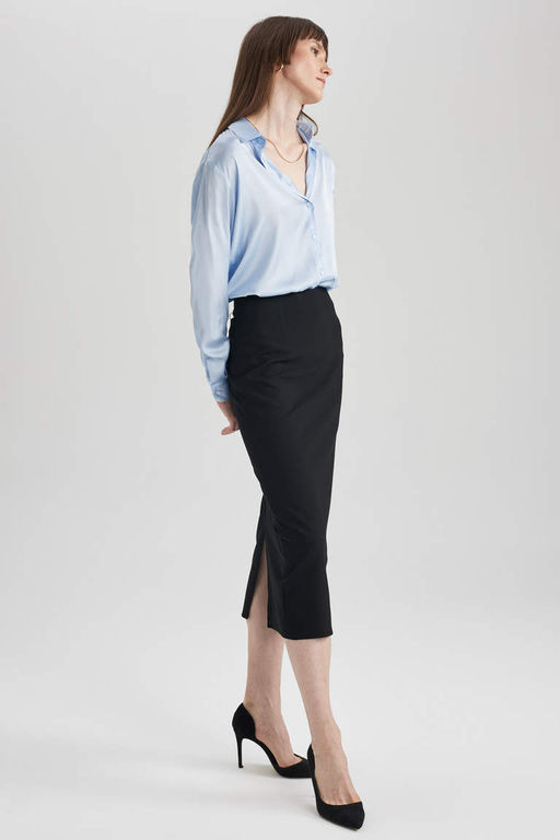 Юбка-карандаш миди с нормальной талией - Defacto фото 3