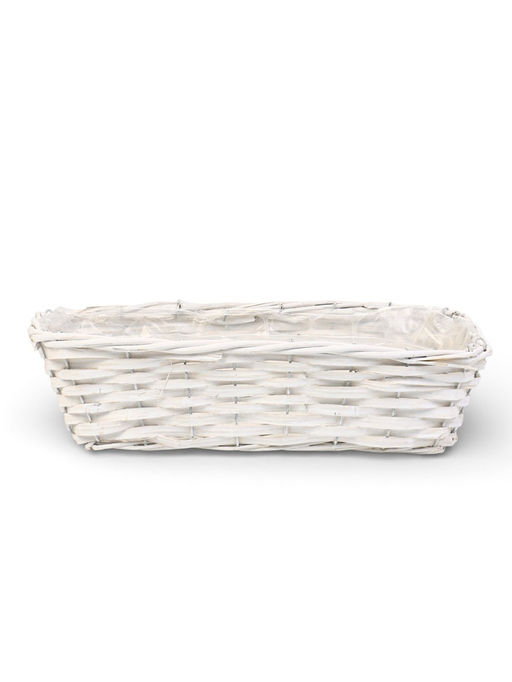 Корзина плетёная для хранения, 37×15×10 см, лоза, белая