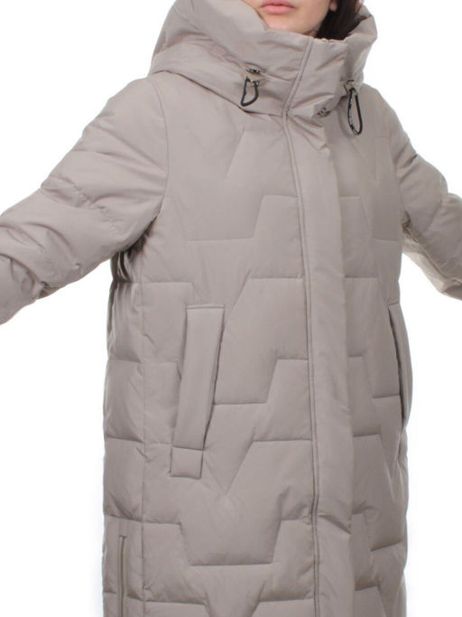 H268 GRAY BEIGE Пальто зимнее женское (170 гр. холлофайбер)