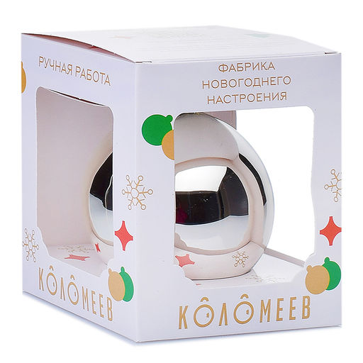 Шар диаметром 80 мм серебреный - Коломеев фото 3