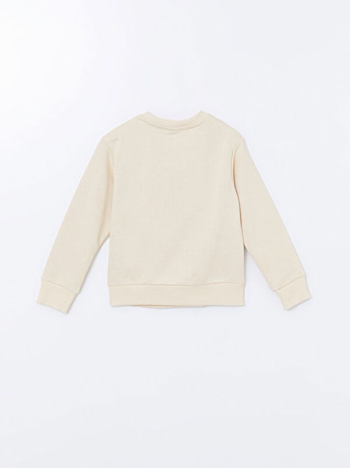 Bisiklet Yaka Bask?l? Uzun Kollu Erkek ?ocuk Sweatshirt