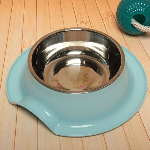 Миска металлическая "Колор-Примула" 250мл 21,5*5,5см на пластиковой подставке, цвет голубой