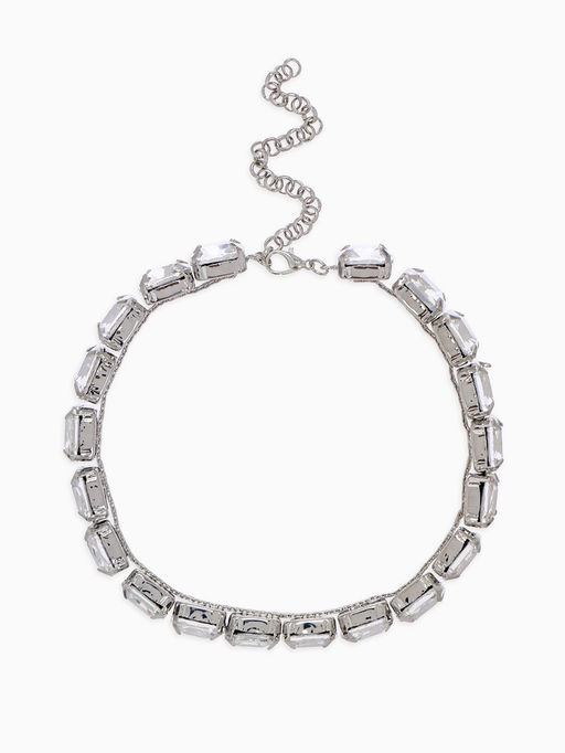 Чокер-колье Сияние соло, цвет белый в серебре, 36 см