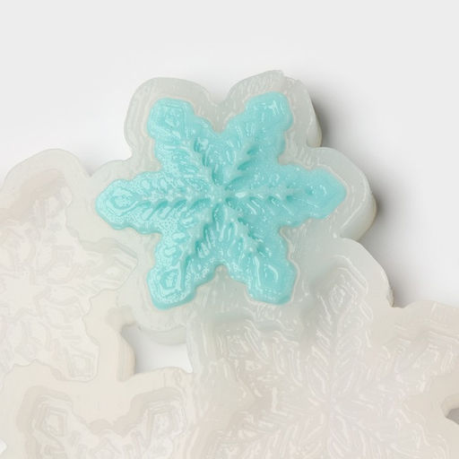 Форма для леденцов Снежинки, силикон, 6 ячеек, 17?10?0.8 см, d=5 см, d=4.5 см, прозрачная