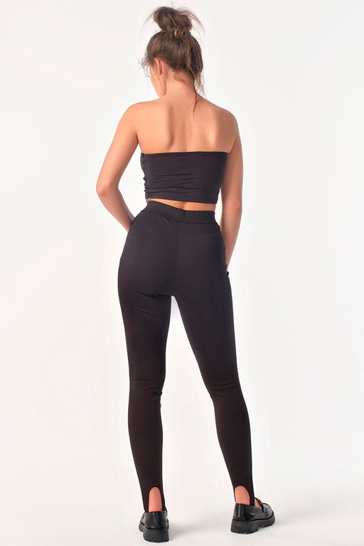 Легинсы трикотажные со штрипками черные - Fly фото 5