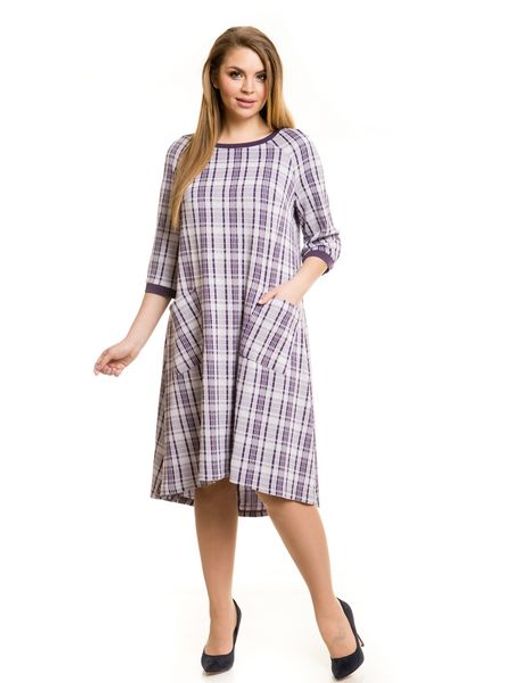 Платье 728 сиреневая клетка - Novita фото 4