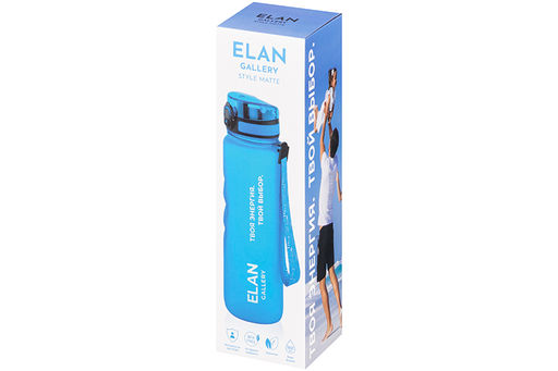 Бутылка для воды 1000 мл 7,8*7,8*28,5 см "Style Matte" с углубл д/п аквамар-морская волна мотивацион