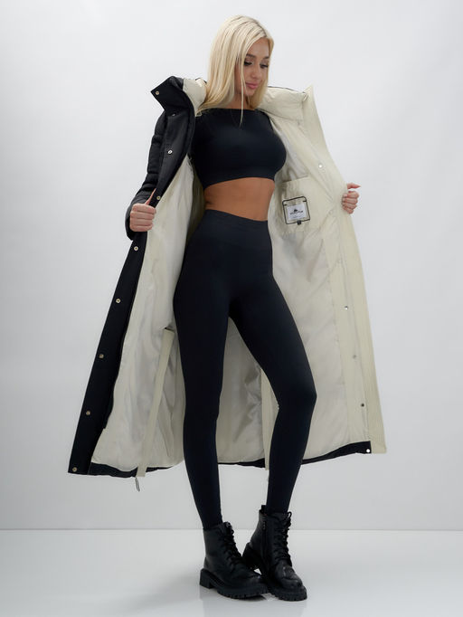 Пальто зимнее MTFORCE 9625Ch женское черное утеплитель 270 г/м²  фото 15