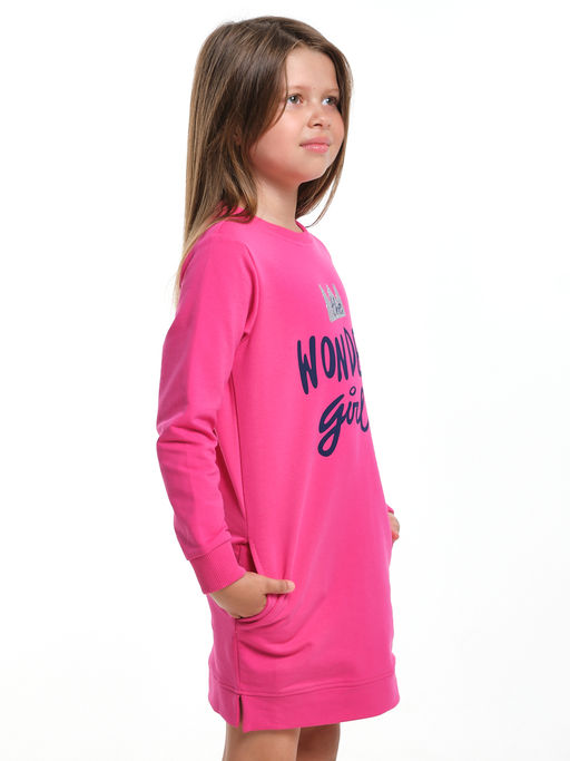 Платье с принтом с длинным рукавом UD 7072 малина - Mini maxi фото 3