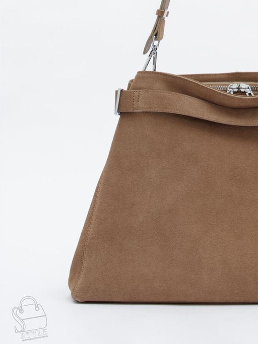 Сумка женская кожаная 6149Q sand Polina&Eiterou